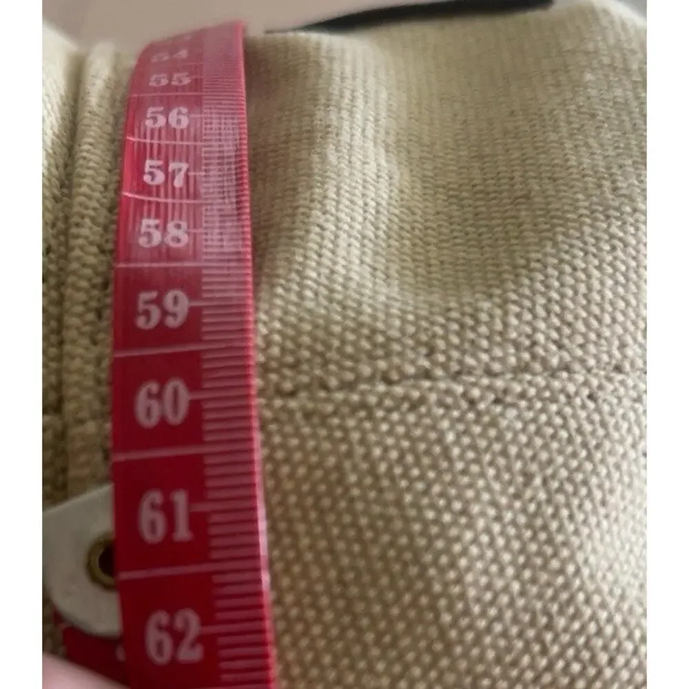 LOEWE Paula’s Ibiza Canvas Bucket Hat Beige Leather Logo Patch Made Italy